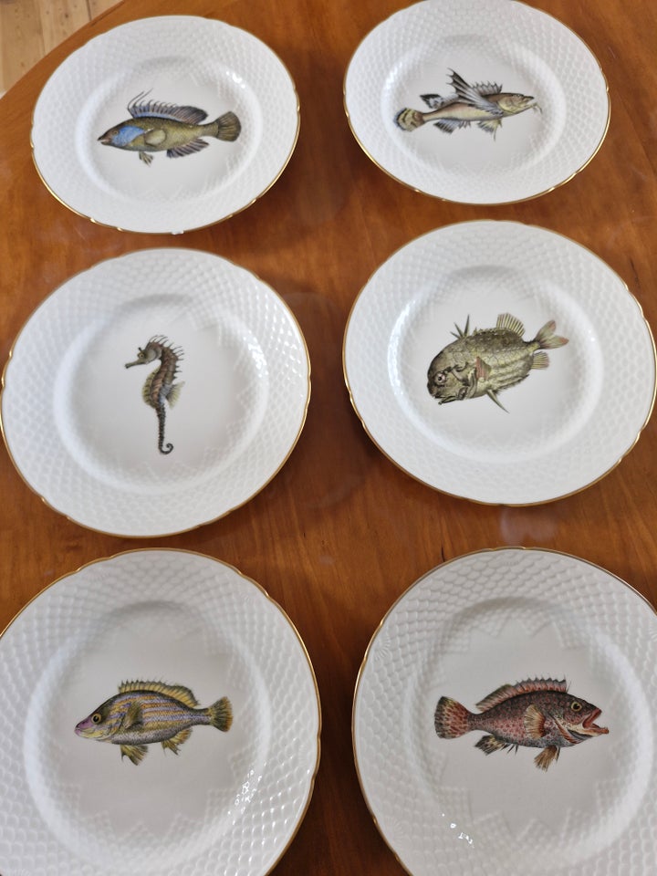 Porcelæn Fisketallerkner Bing 