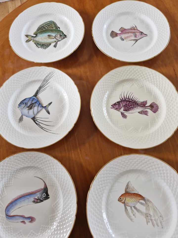 Porcelæn Fisketallerkner Bing 