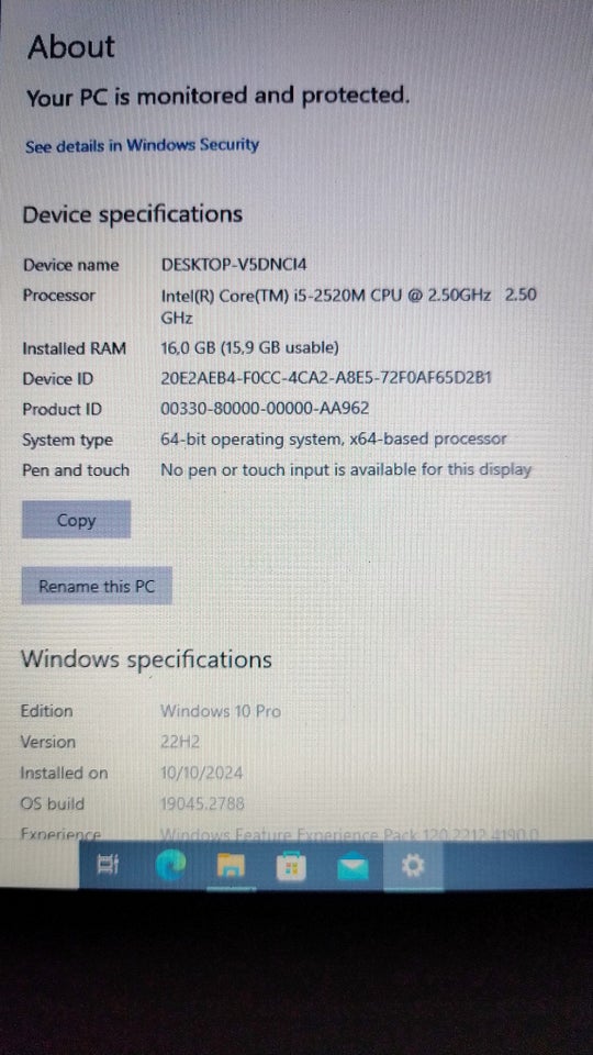 Lenovo x220, 2.50 GHz, 16 GB ram