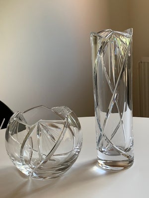 Glas Skål og vase i krystal