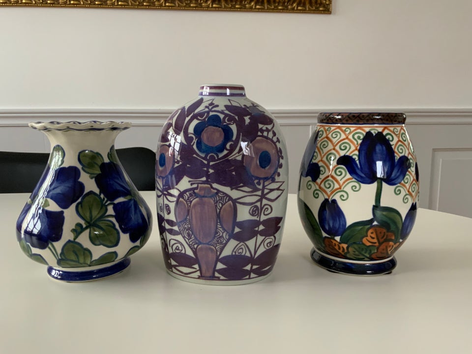 Fajance, Vase, Aluminia