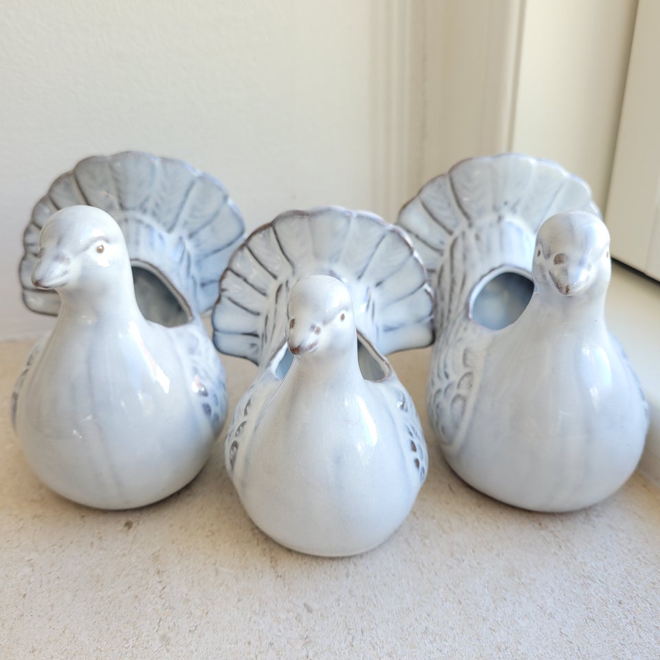 Skål vase stage Tre hvide duer