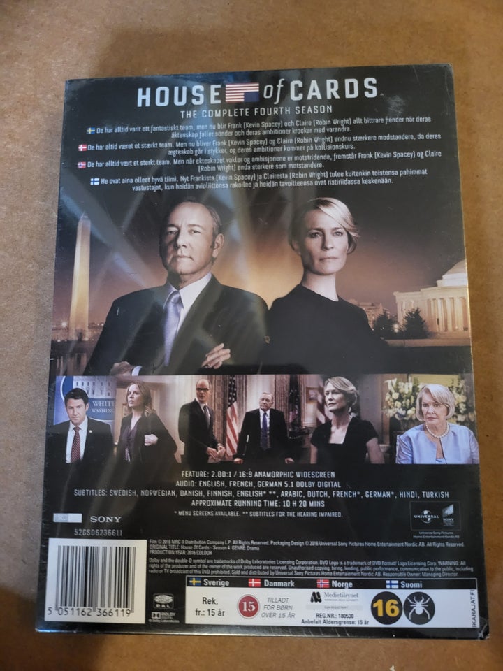 House of cards, DVD, TV-serier