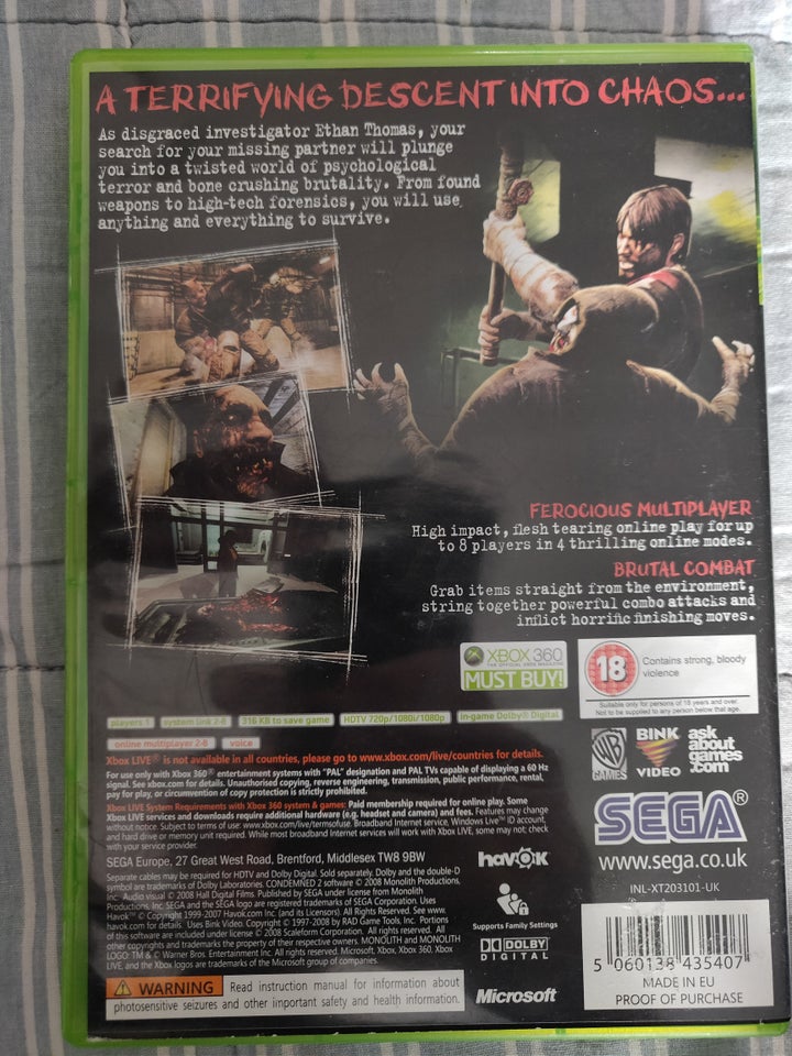 Condemned 2 Xbox 360