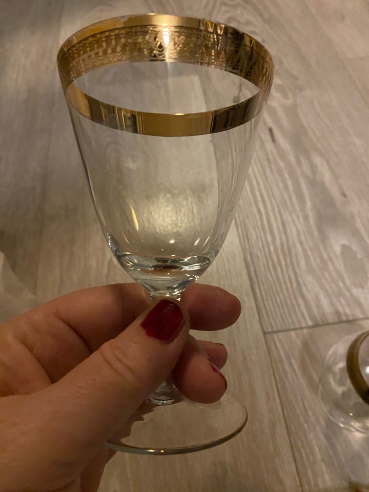 Glas Lyngby glas med guldkant
