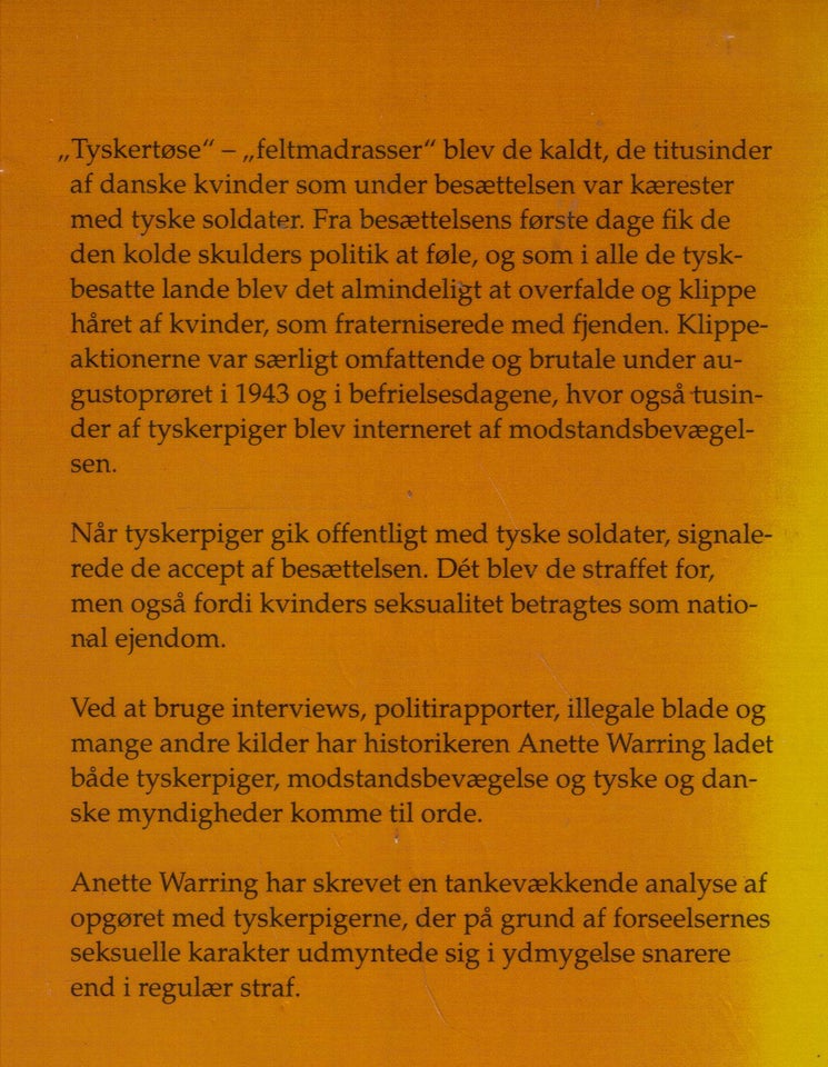 Tyskerpiger, Af Anette Warring,