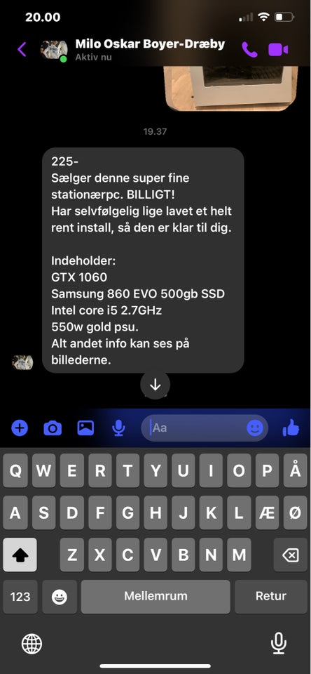 Andet mærke, Intel Core I5 2.7GHz