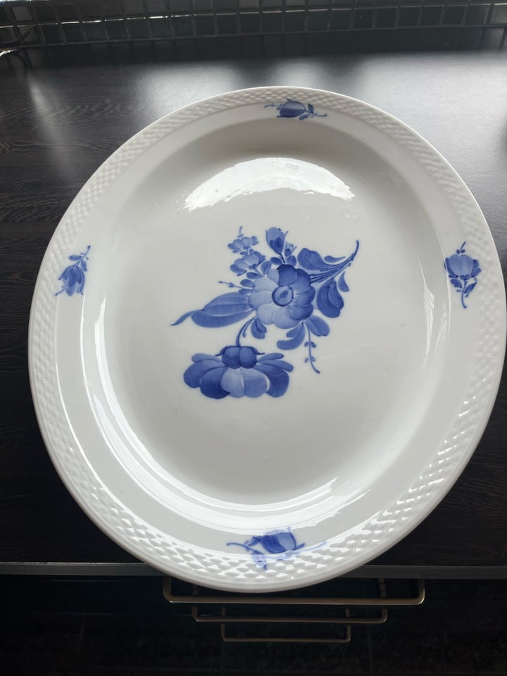 Porcelæn Oval fad  Blå blomst