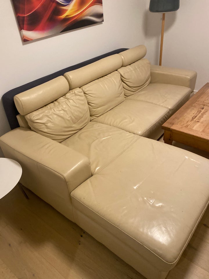 Sofa, læder, 3 pers.