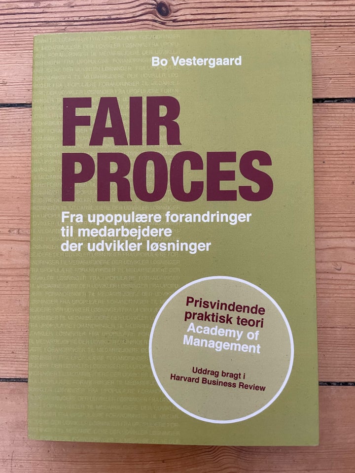 Fair proces, Bo Vestergaard, emne: