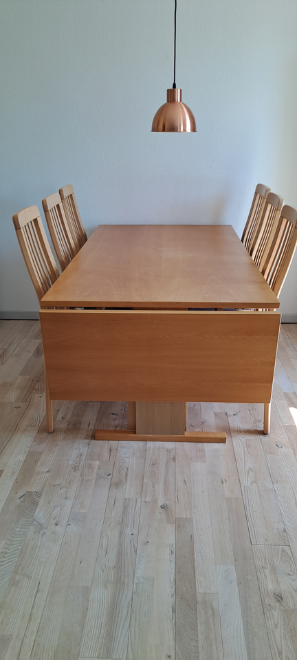 Spisebord m/stole Bøg b: 90 l: 200