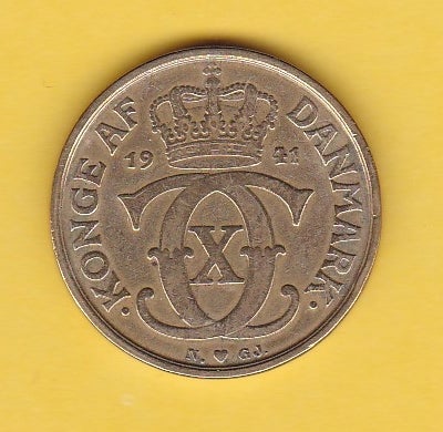 Danmark, mønter, (70) 1 Kr. Chr. X