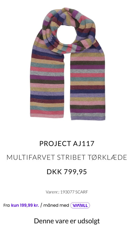 Tørklæde, Strik, Projekt AJ117