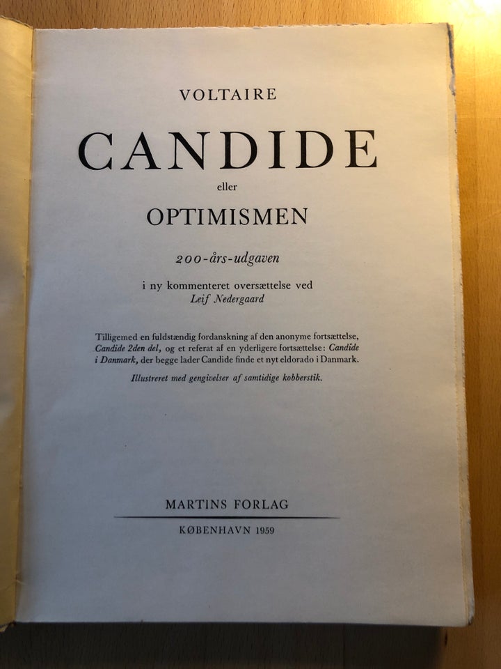 CANDIDE, VOLITAIRE, genre: anden