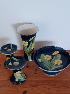 Keramik Vase lysestager og fad