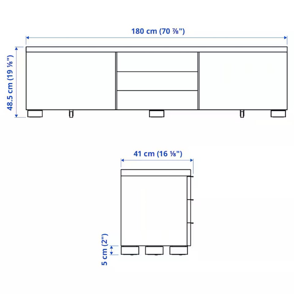 Tv bord, Bestå burs, b: 180 l: 41 h: 49