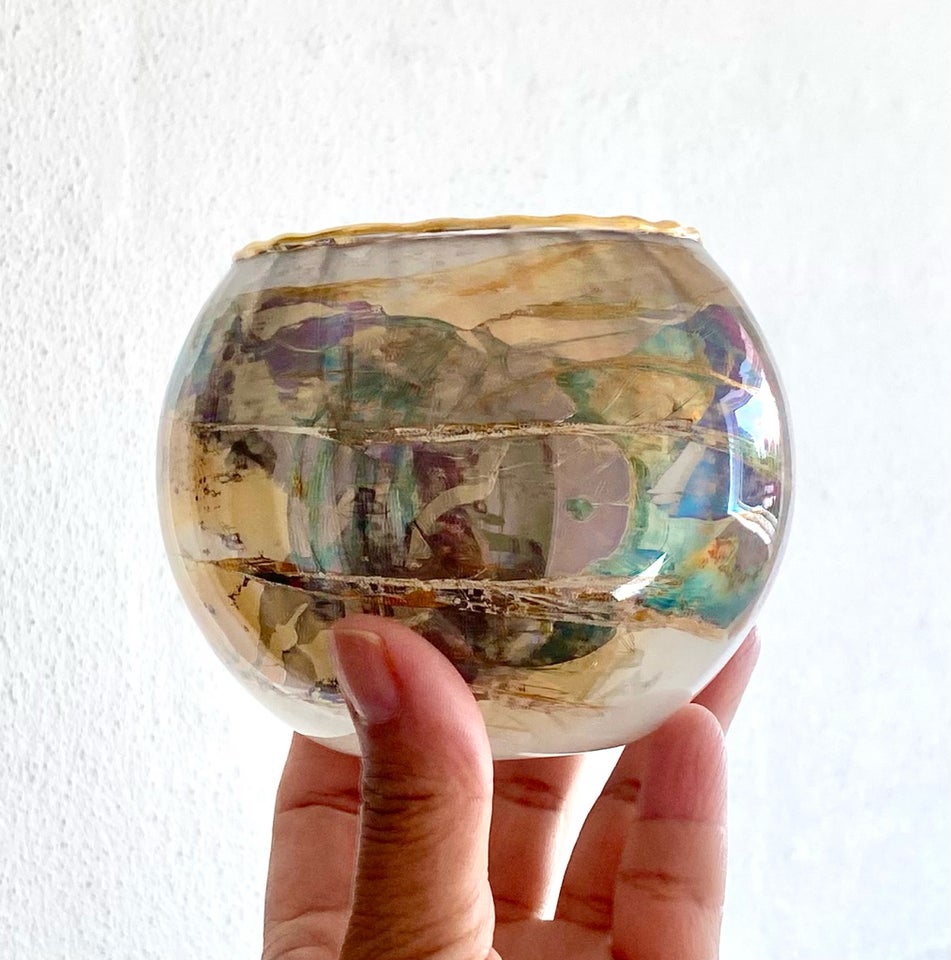 Glas Kunstglas fyrfadslystager 