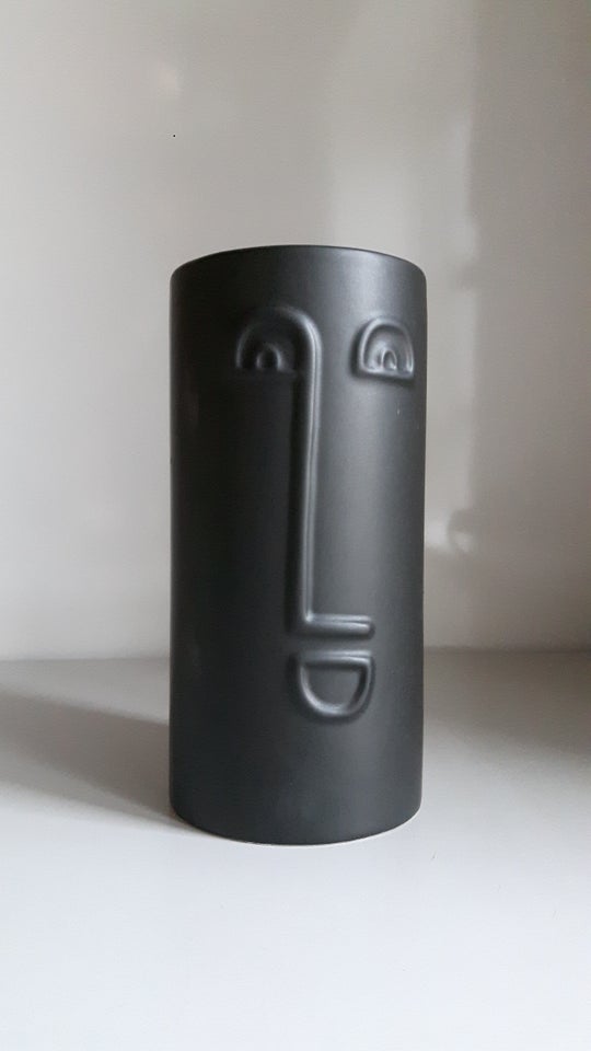 Vase Skulptur Ansigtsvase SORT