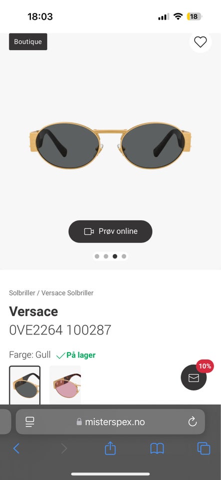 Solbriller unisex Versace