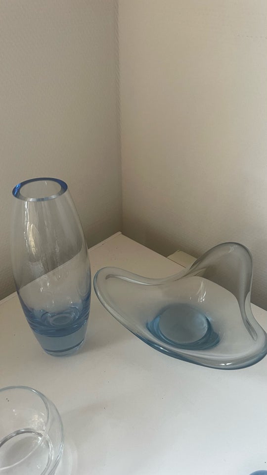 Glas Vase og skål Holmegaard