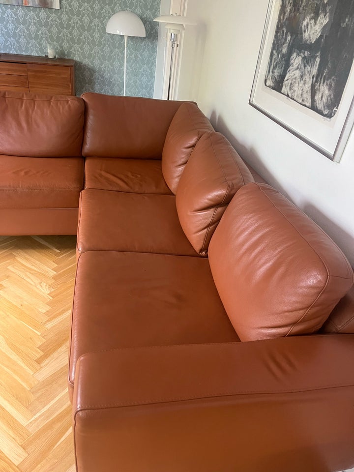 Sofa læder 5 pers