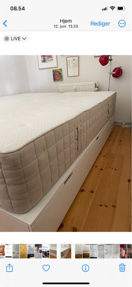 Dobbeltseng, Ikea Nordli, b: 180 l: