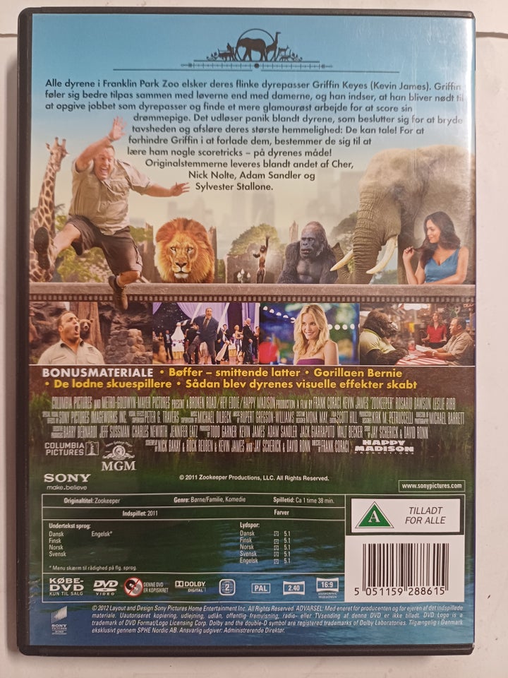 Zookeeper, DVD, komedie