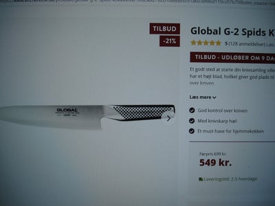 Rustfrit stål Kokkekniv Global