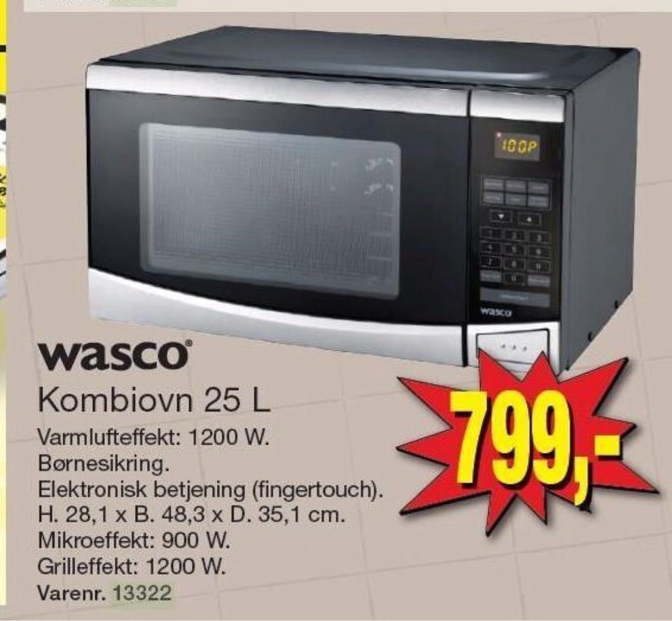 Kombiovn, Wasco 25 liter, b: 48 d: 35