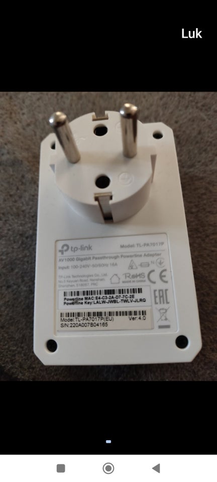 Adapter 2 stk Tp link av1000