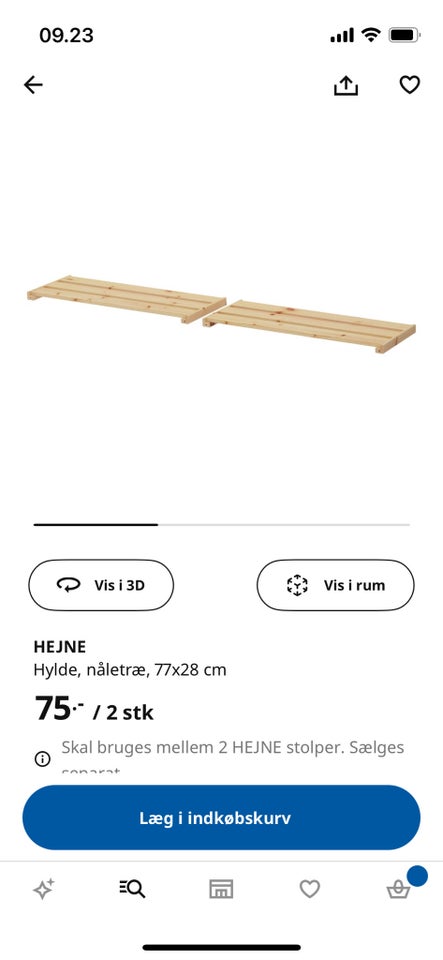 Reol, Ikea, b: 154 d: 31 h: 171