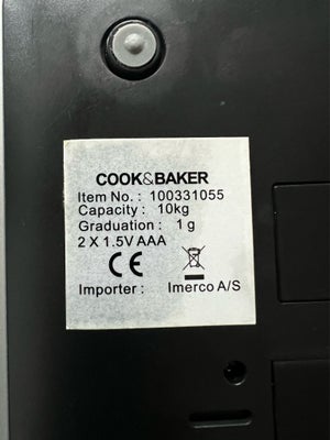 Køkkenvægt Cook  Baker