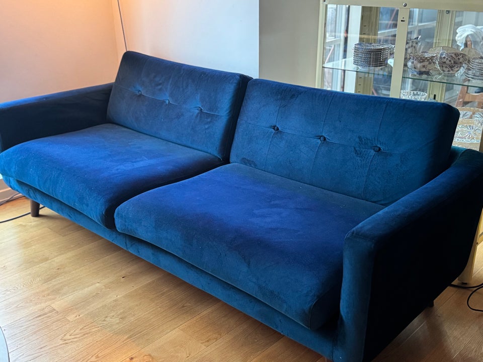 3 pers sofa i mørkeblå vel