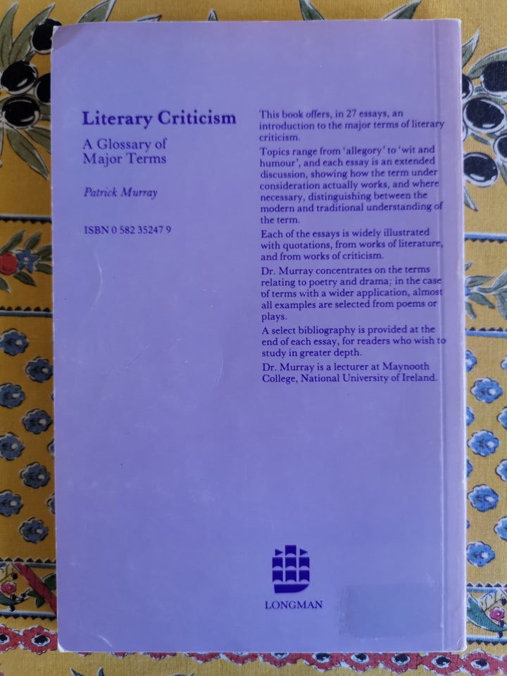 LITERARY CRITICISM - a glossary of