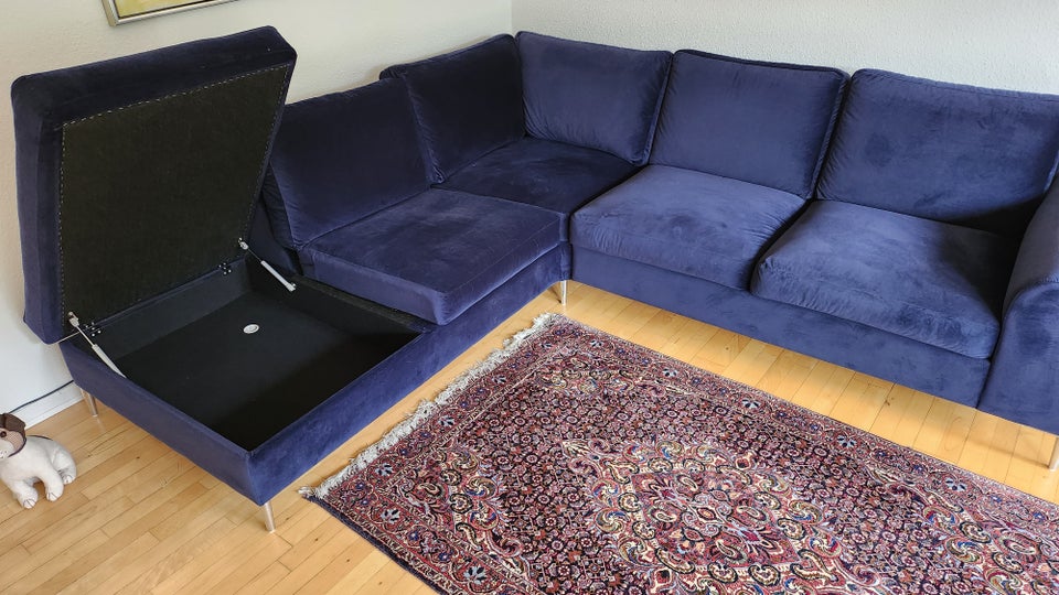 Hjørnesofa velour 5 pers