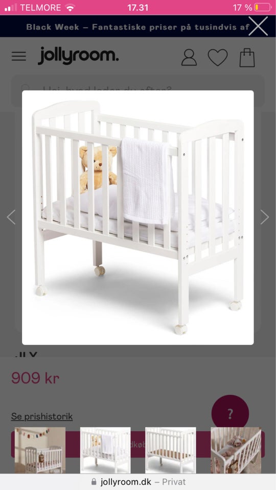 Babyseng, Bedside crib, b: 88 cm l: