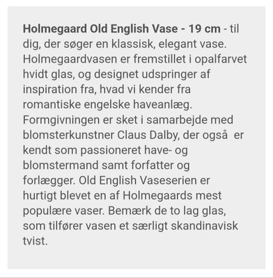 Vase Holmegaard Old English vase