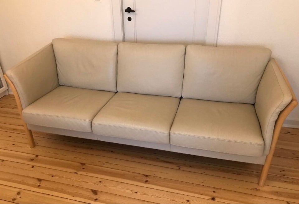 Sofa, læder, 3 pers.