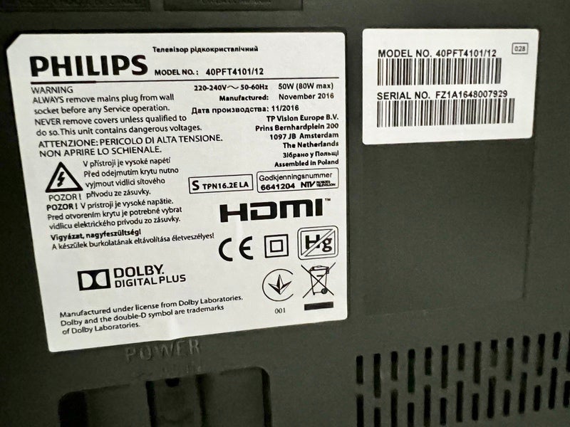 LCD, Philips, 40pft4101-12