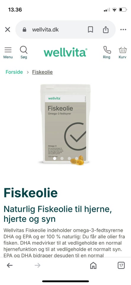 Kosttilskud, Wellvita fiskeolie