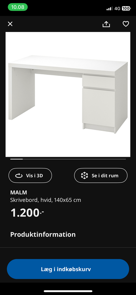 skrive bord fra ikea