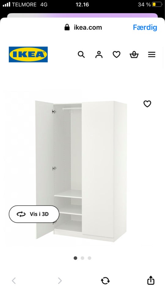 Garderobeskab IKEA b: 100 d: 60 h: