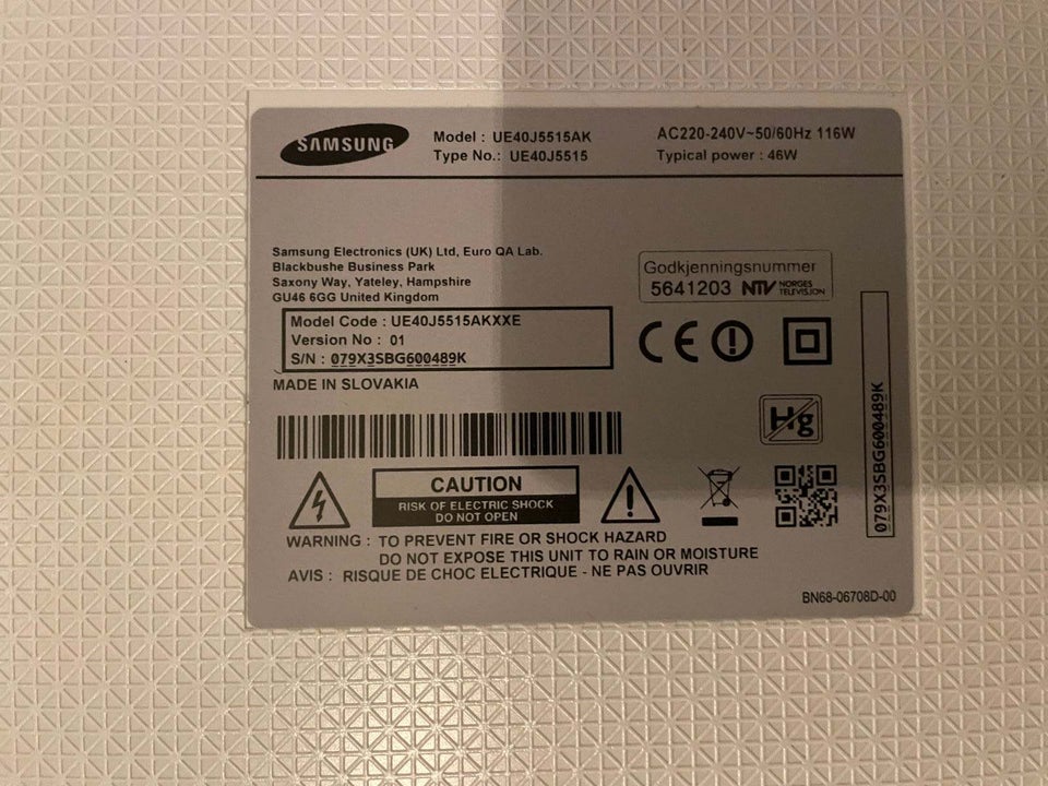 LED, Samsung, UE40J5515AKXXE