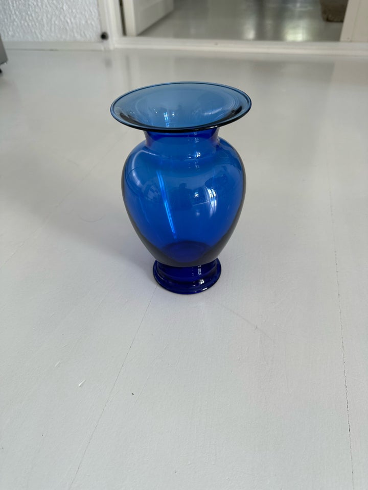 Glas Vase fad Holmegaard blå