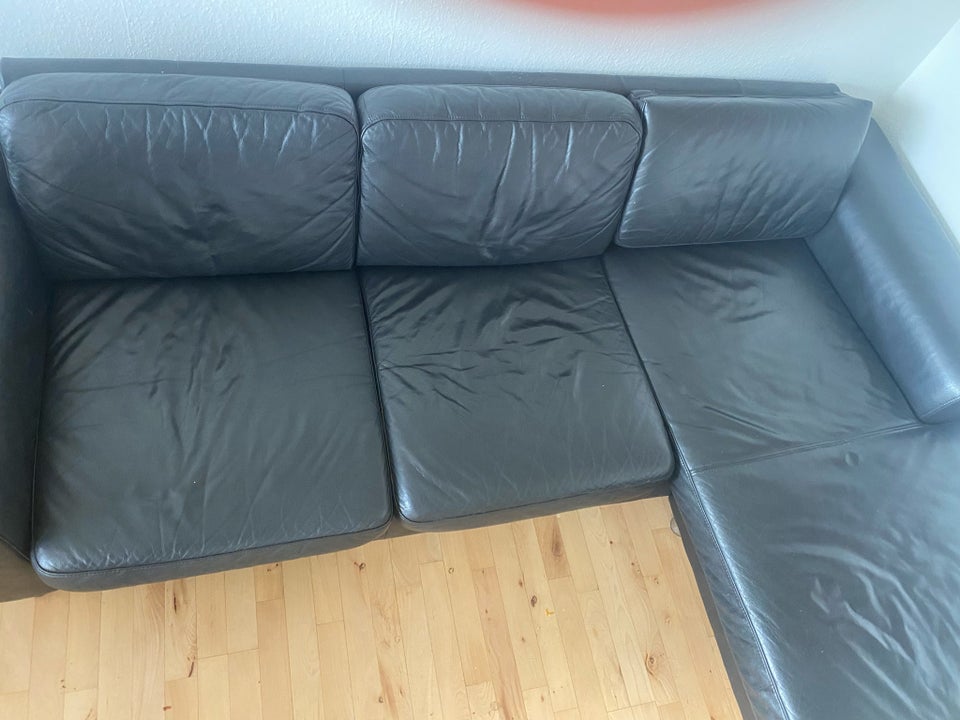 Hjørnesofa, læder, 3 pers.