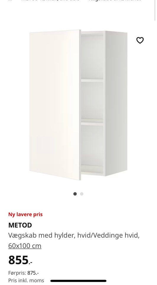 Reolsystem Ikea b: 60 d: 38 h: 100 Skab i fin