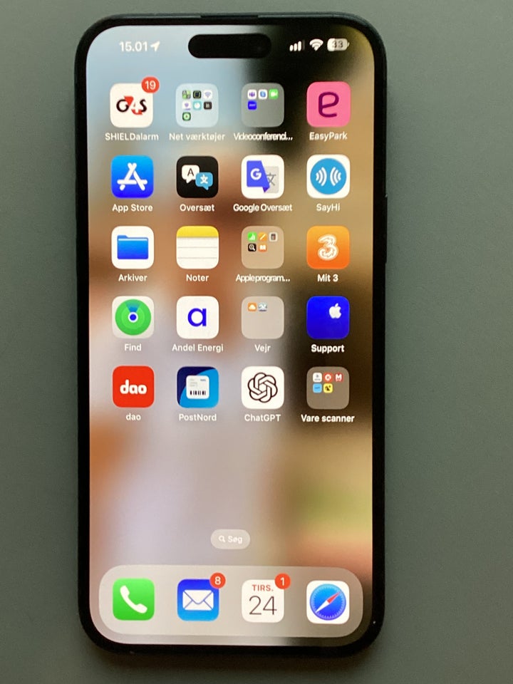 iPhone 15 Plus, 128 GB, sort