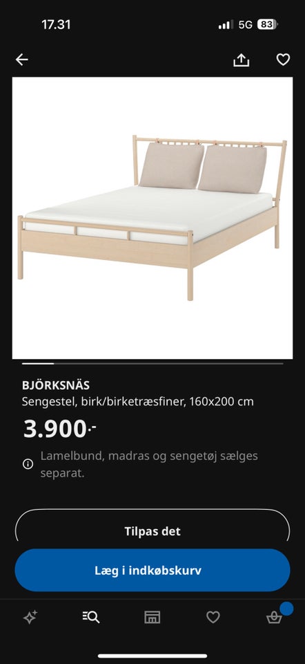 Dobbeltseng, Ikea Björksnäs, b: