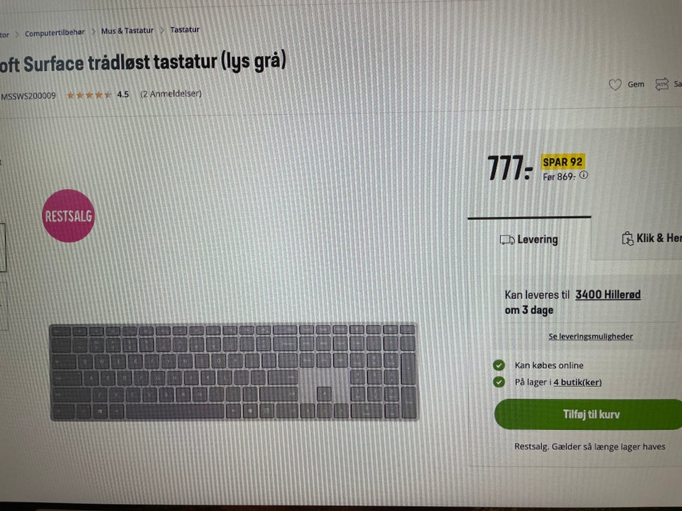 Tastatur, trådløs, Microsoft