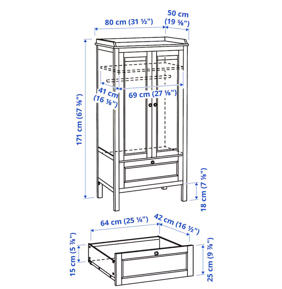 Garderobeskab, ikea, b: 69 d: 41 h: